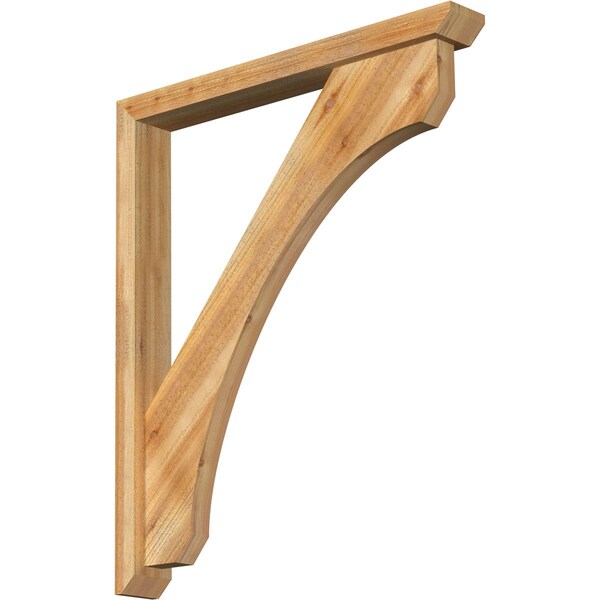 Ekena Millwork Legacy Slat Rough Sawn Bracket w/ Offset Brace, Western Red Cedar, 4"W x 32"D x 38"H BKT0402X32X38LEC06RWR - main